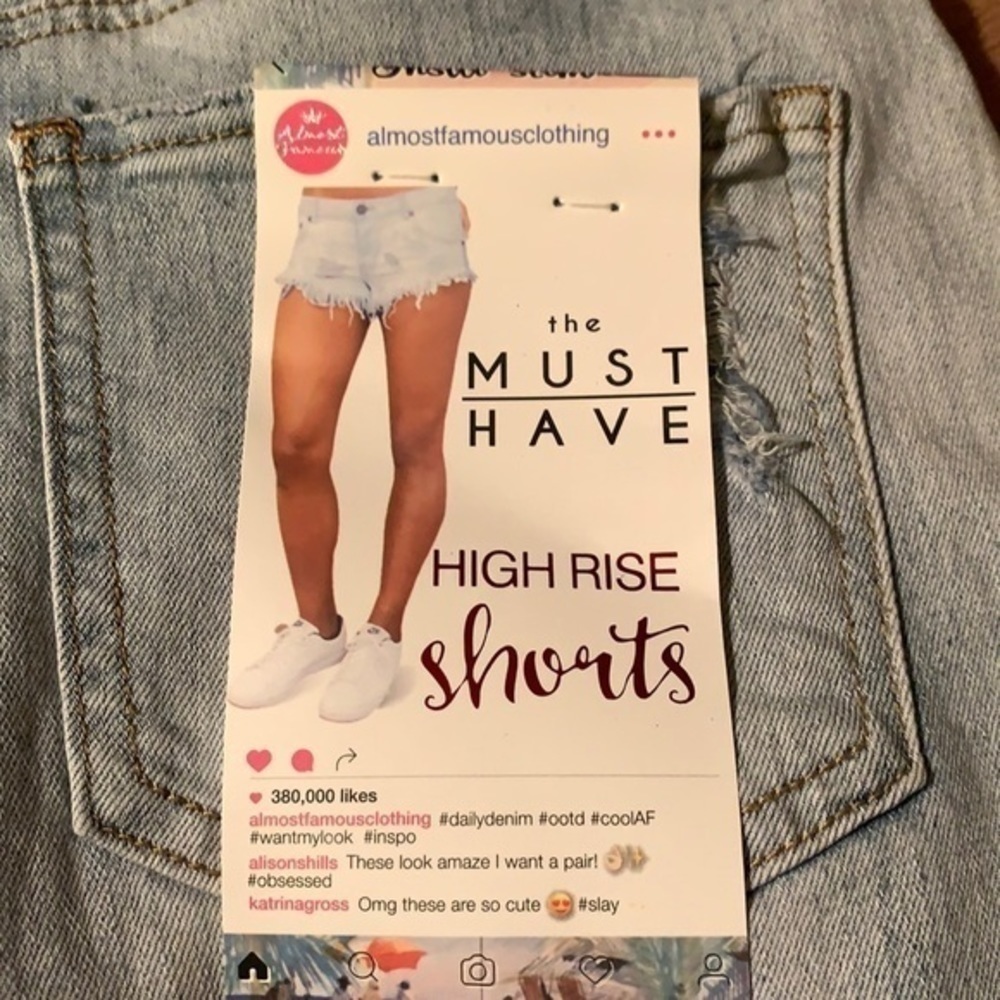 ALMOST FAMOUS, HIGH RISE SHORTS - Picture 6 of 10